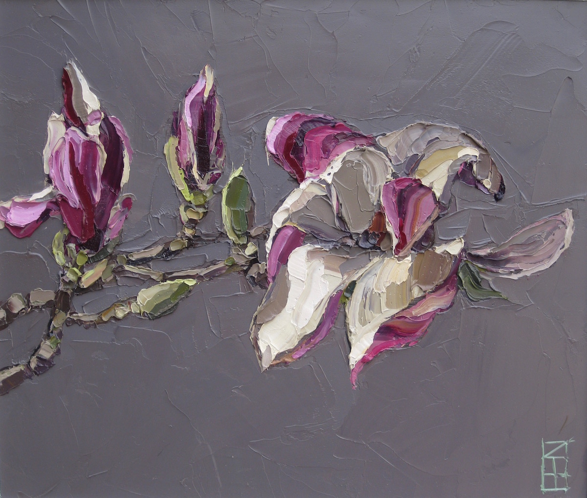 Magnolia. Oil on panel. 46x41cm. Sold