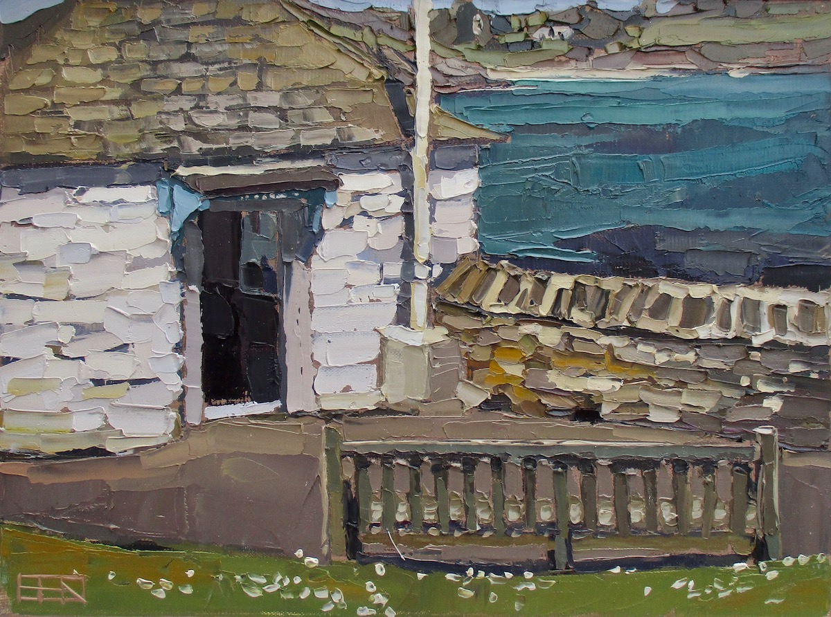 Fishermen's shelter, Portscatho. Oil on canvas. 52x42cm. Sold