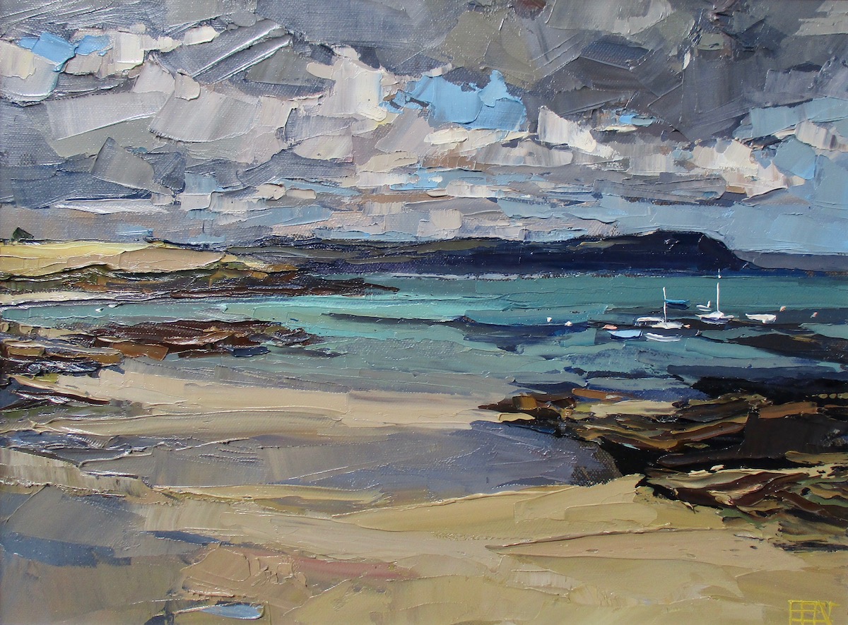 Low tide, blue Nare. Oil on canvas. 51x41cm. Sold