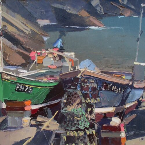 Portloe boats. Oil on canvas. 51x41cm. Sold