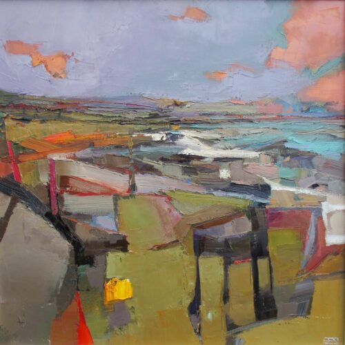 Penwith field patterns. Oil on canvas. 63cm sq. Sold