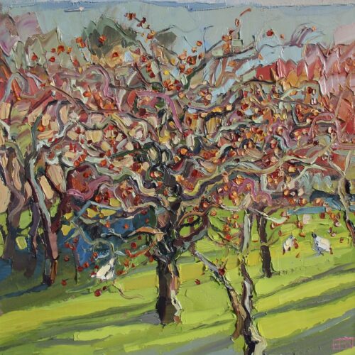 Crab apples and chickens